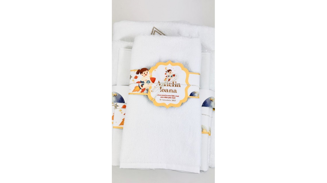 Trusou de botez Galaxy Girl tematică cosmică, stele și rachetă roz 18
